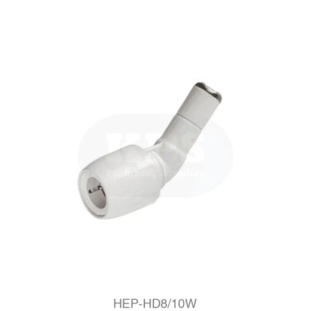 Hep2O HD8/10W Elbow 45° Spigot 10mm White Plastic Pipe & Fittings