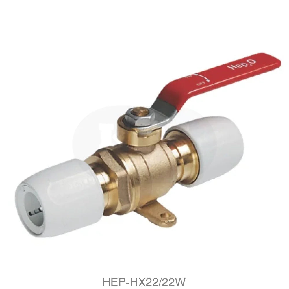 Hep2O HX22/22W Lever Ball Valve 22mm x 22mm Plastic Pipe & Fittings