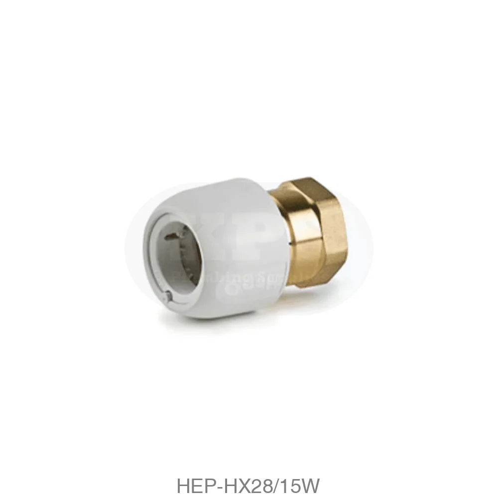 Hep2O HX28/15W Adaptor Female BSP x 15mm Socket DZR Brass Plastic Pipe & Fittings