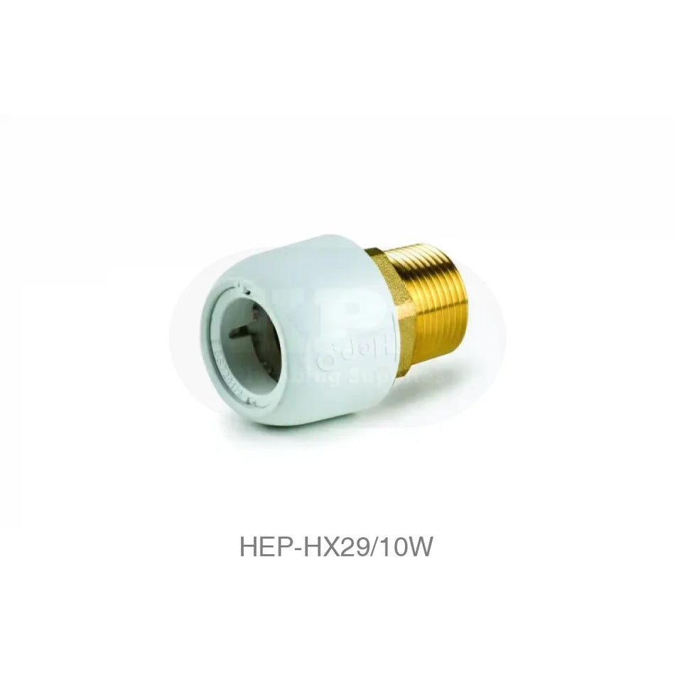 Hep2O HX29/10W Adaptor 10mm x 1/2 MI Brass Plastic Pipe & Fittings