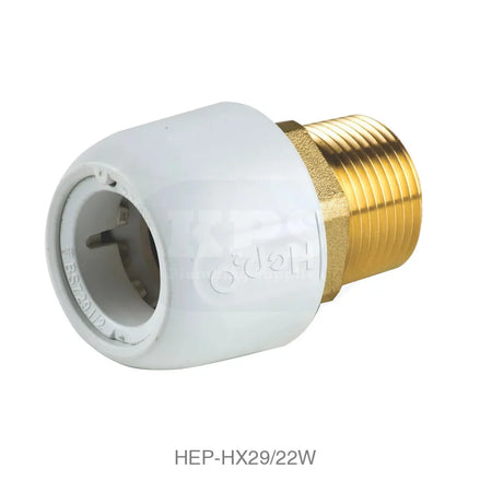 Hep2O HX29/22W Adaptor Male 22mm x 3/4 MI DZR Brass Plastic Pipe & Fittings