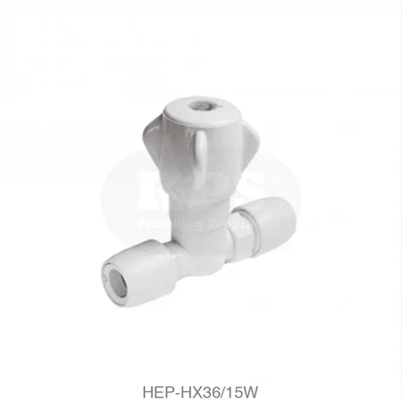 Hep2O HX36/15W Stopcock Cold Water 15mm Plastic Pipe & Fittings