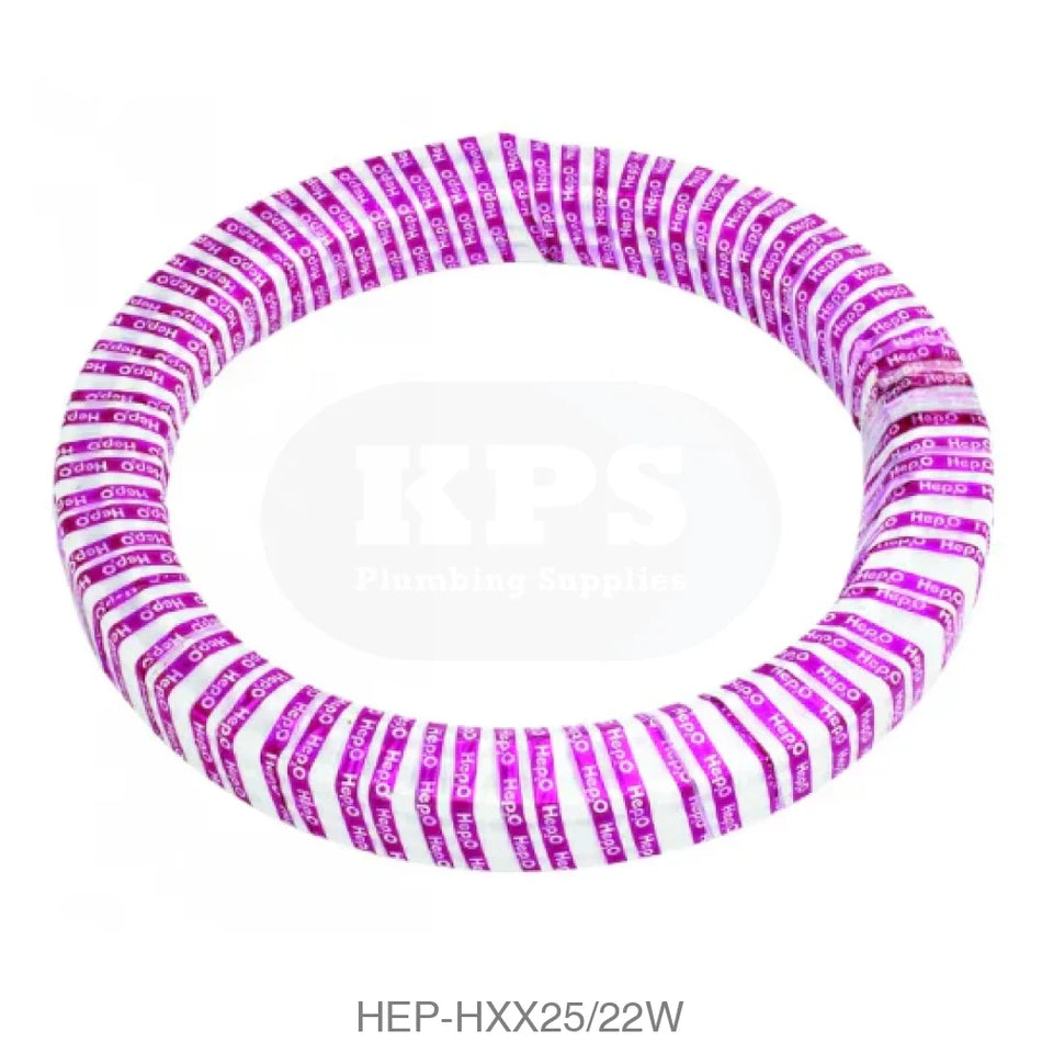 Hep2O HXX25/22W Barrier Pipe Coil 22mm x 25m Plastic Pipe & Fittings