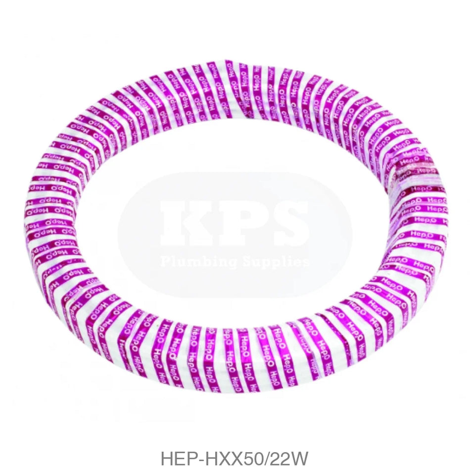 Hep2O HXX50/22W Barrier Pipe Coil 22mm x 50m Plastic Pipe & Fittings
