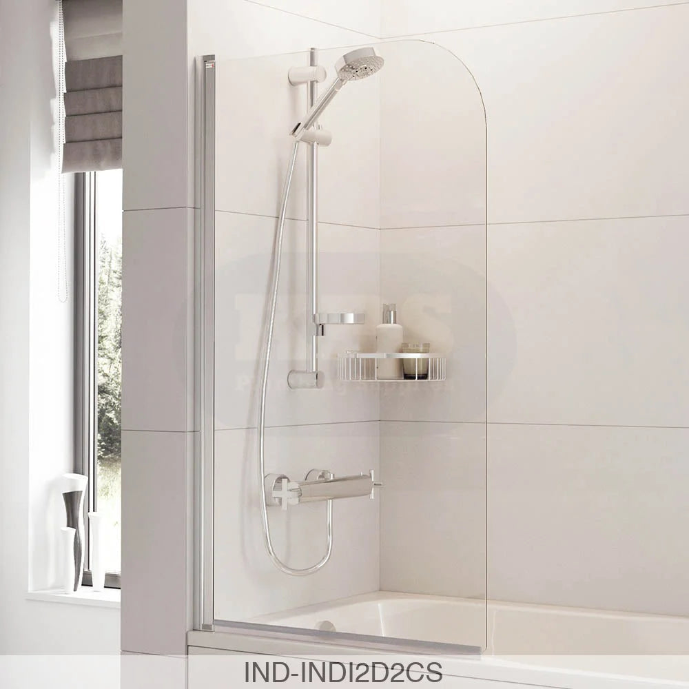 indi Single Panel Curved Bath Screen Shower Enclosures