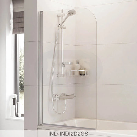 indi Single Panel Curved Bath Screen Shower Enclosures