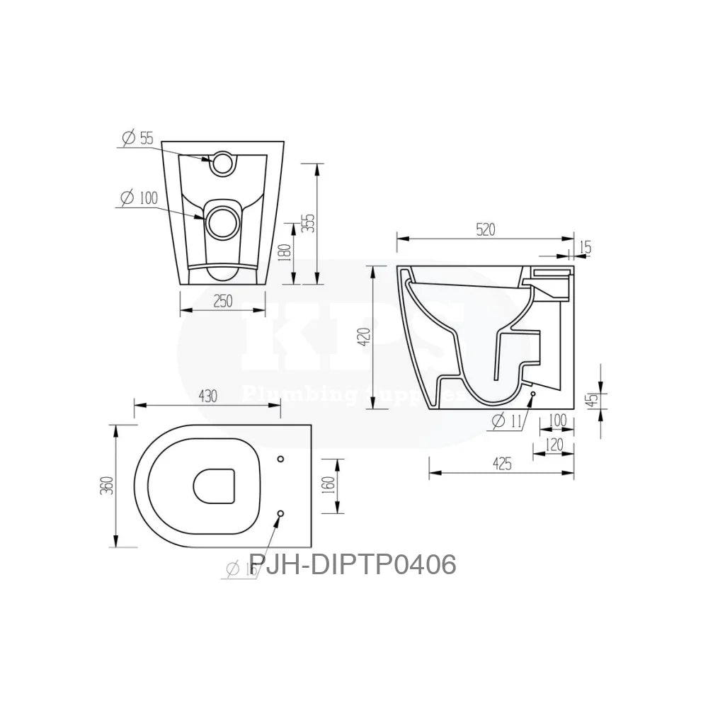 Jimi Toilet Btw Pan & Soft Close Seat Bathroom Brands