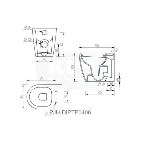 Jimi Toilet Btw Pan & Soft Close Seat Bathroom Brands