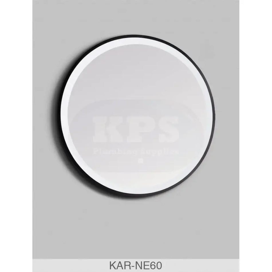 K-vit Nero Round 600mm LED Mirror Bathrooms-Furniture-Mirrors & Cabinets