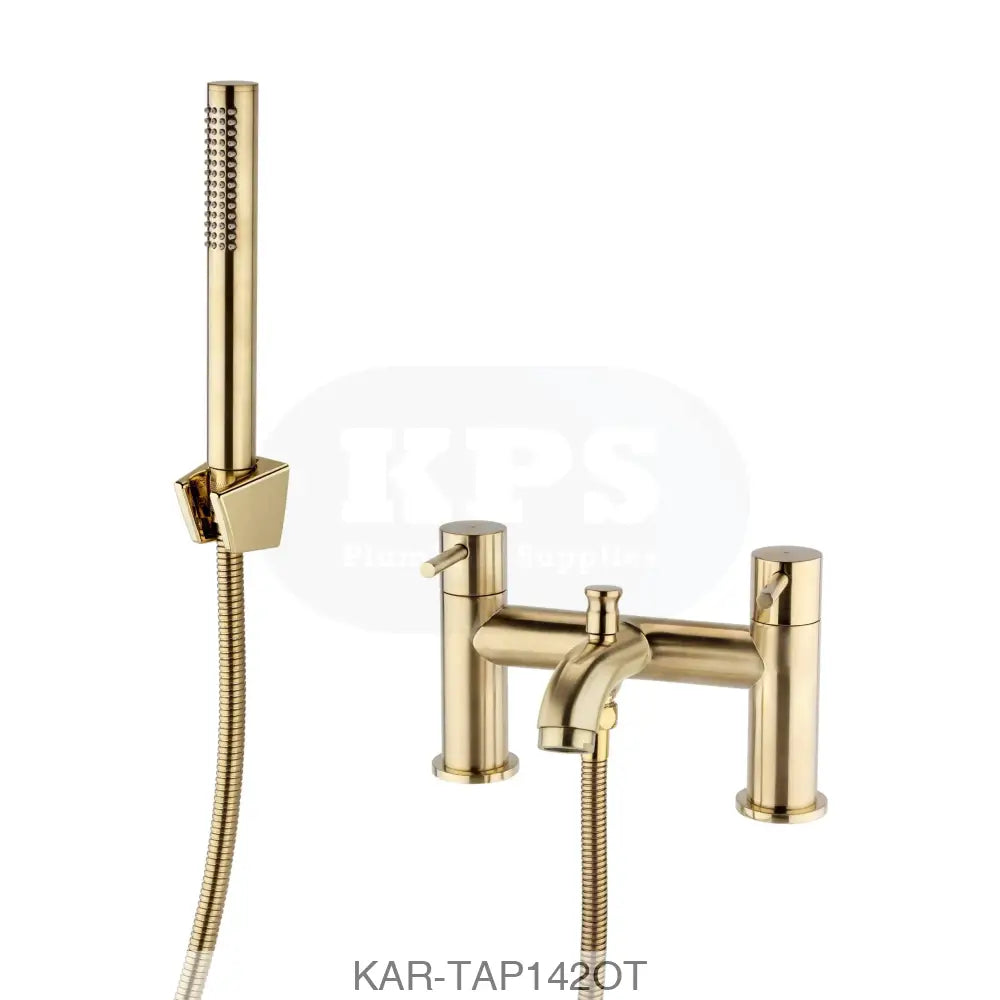 K-Vit Ottone Bath Shower Mixer Brushed Brass Bathrooms-Taps-Bath Taps