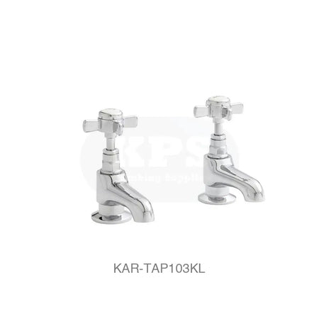 Klassique Pair Basin Pillar Taps Bathrooms-Taps-Basin Taps