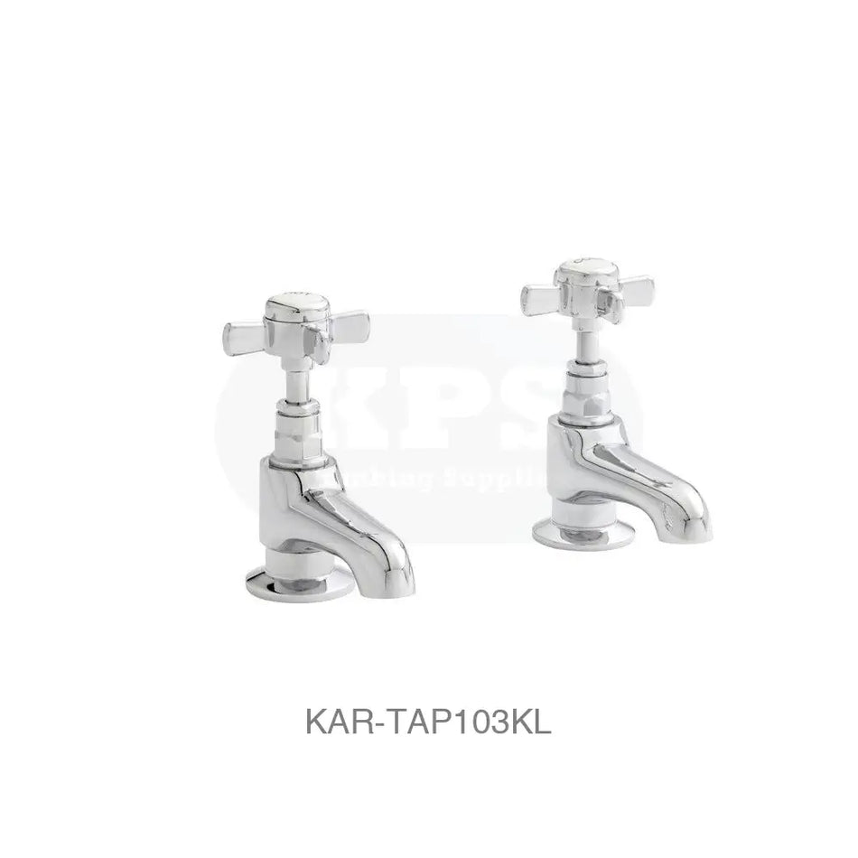 Klassique Pair Basin Pillar Taps Bathrooms-Taps-Basin Taps