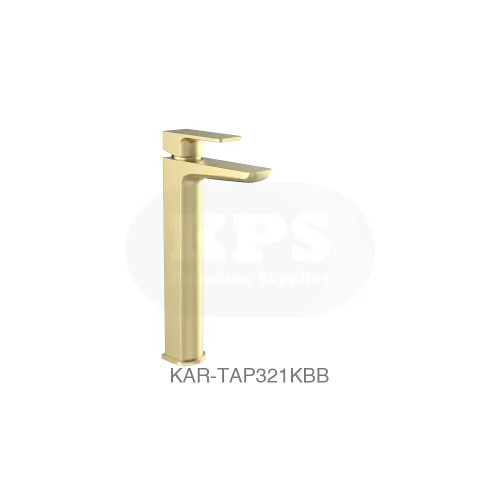 Kolt Hi-Rise Mono Basin Mixer Brushed Brass Bathrooms-Taps-Basin Taps