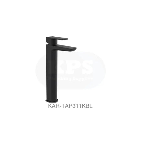 Kolt Hi-Rise Mono Basin Mixer Matt Black Bathrooms-Taps-Basin Taps