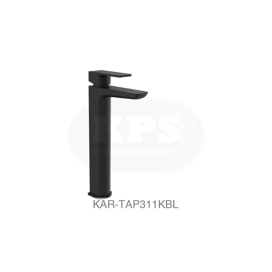 Kolt Hi-Rise Mono Basin Mixer Matt Black Bathrooms-Taps-Basin Taps