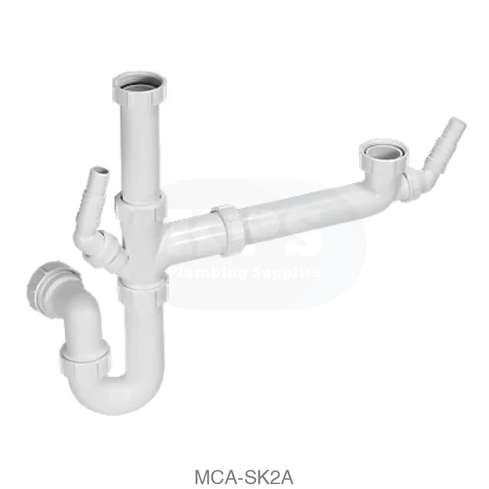 McAlpine SK2A 2-Bowl Spacesaver Sink Kit (30) Wastes & Traps