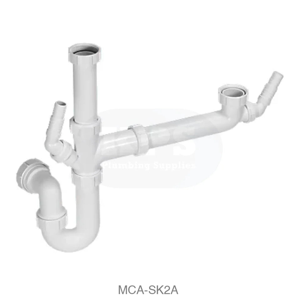 McAlpine SK2A 2-Bowl Spacesaver Sink Kit (30) Wastes & Traps