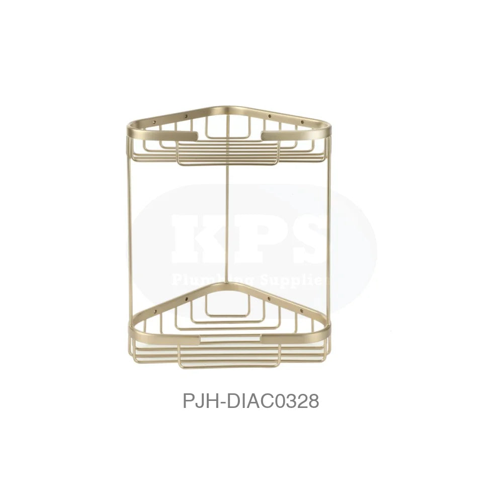 Nina 2 Tier Corner Storage Basket B/Bras Bathroom Brands