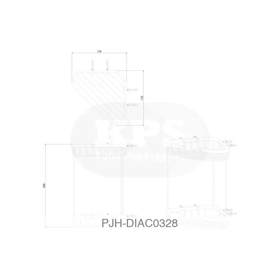 Nina 2 Tier Corner Storage Basket B/Bras Bathroom Brands