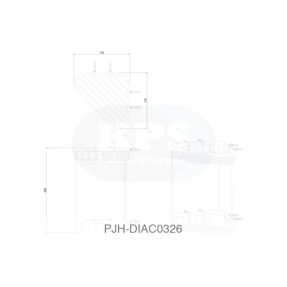 Nina 2 Tier Corner Storage Basket Black Bathroom Brands