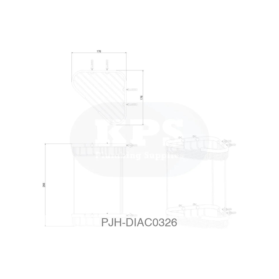 Nina 2 Tier Corner Storage Basket Black Bathroom Brands