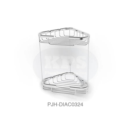 Nina 2 Tier Corner Storage Basket Chrome Bathroom Brands