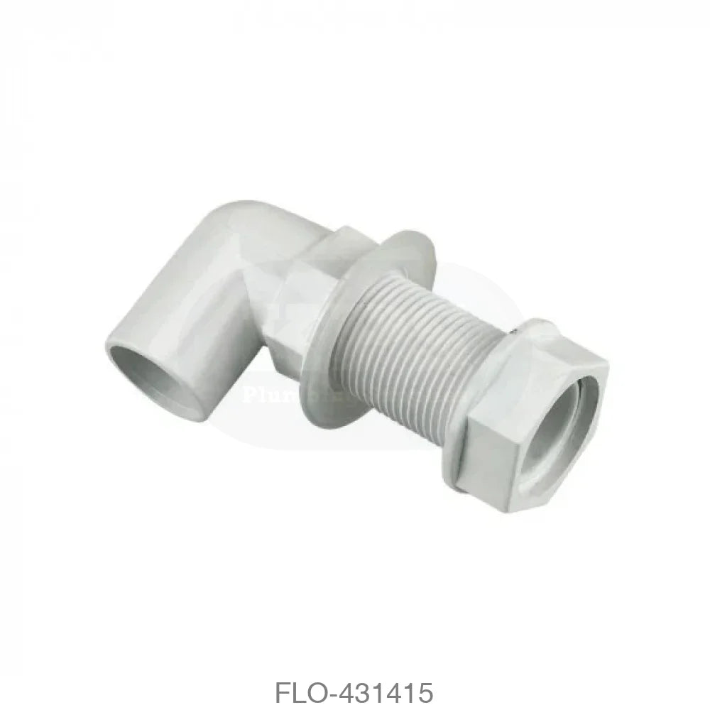 OS15 Bent Tank Connector 21.5mm Overflow White Waste Overflow