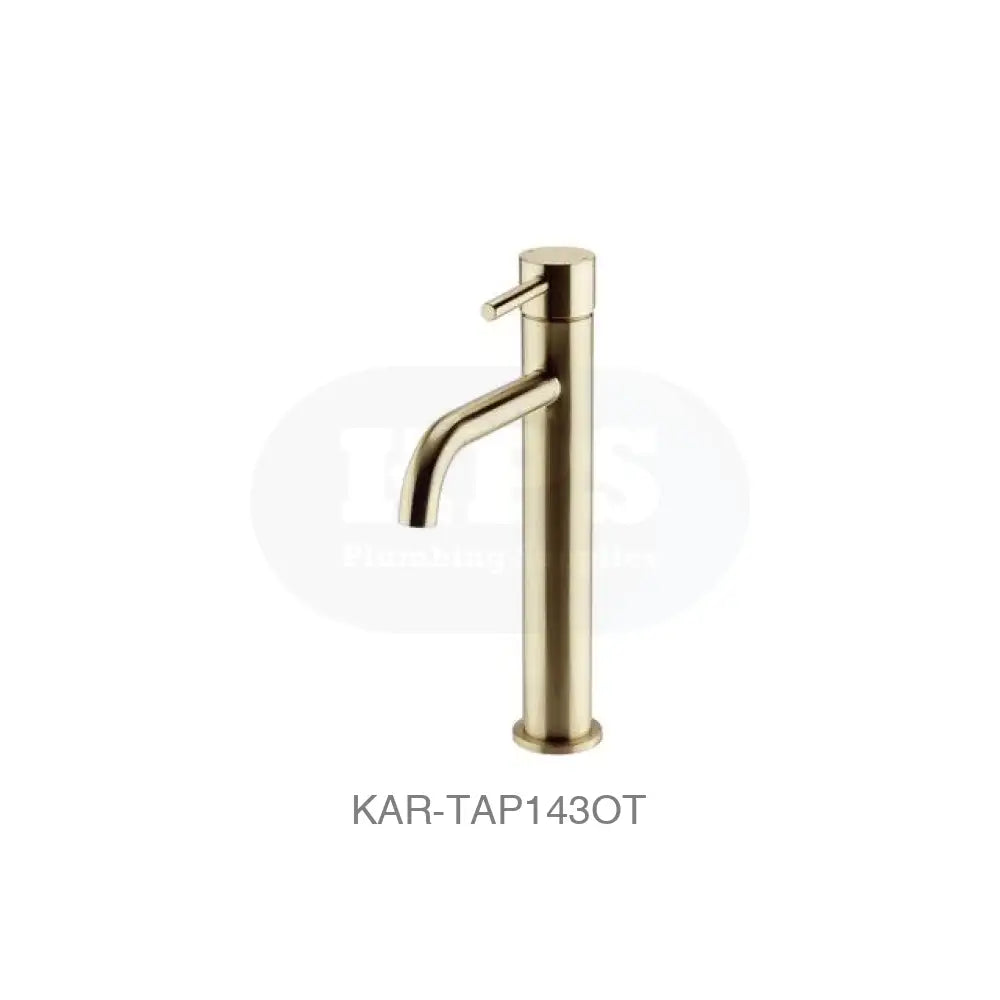 Ottone Hi-Rise Mono Basin Mixer Brushed Brass Bathrooms-Taps-Basin Taps