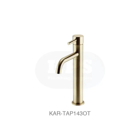 Ottone Hi-Rise Mono Basin Mixer Brushed Brass Bathrooms-Taps-Basin Taps
