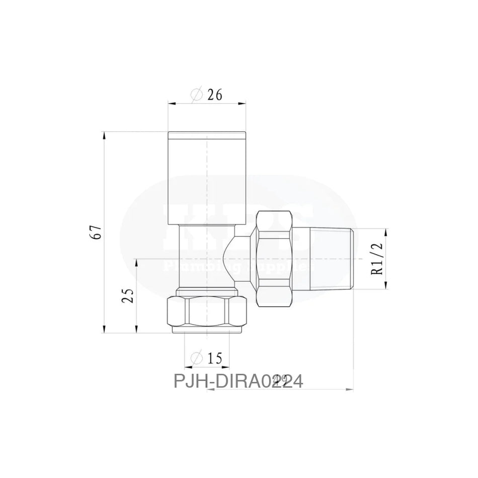 Patterned Chrome Rad Valves-Angled Bathroom Brands