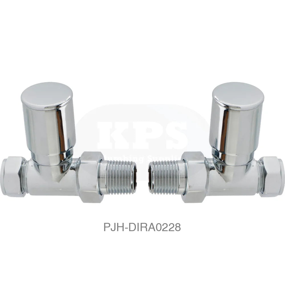 Patterned Chrome Rad Valves-Straight Bathroom Brands