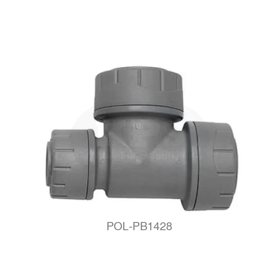 POLYPLUMB Reducing Tee 28mm x 22mm x 28mm Plastic Pipe & Fittings
