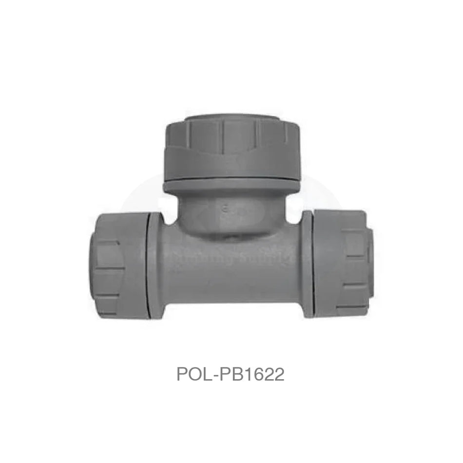 POLYPLUMB Reducing Tee Both Ends 15mm x 15mm x 22mm Plastic Pipe & Fittings