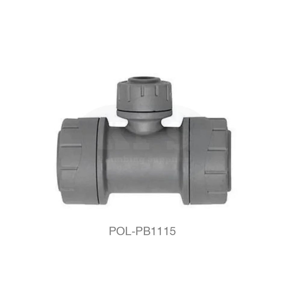 POLYPLUMB Reducing Tee Branch 15mm x 15mm x 10mm Plastic Pipe & Fittings