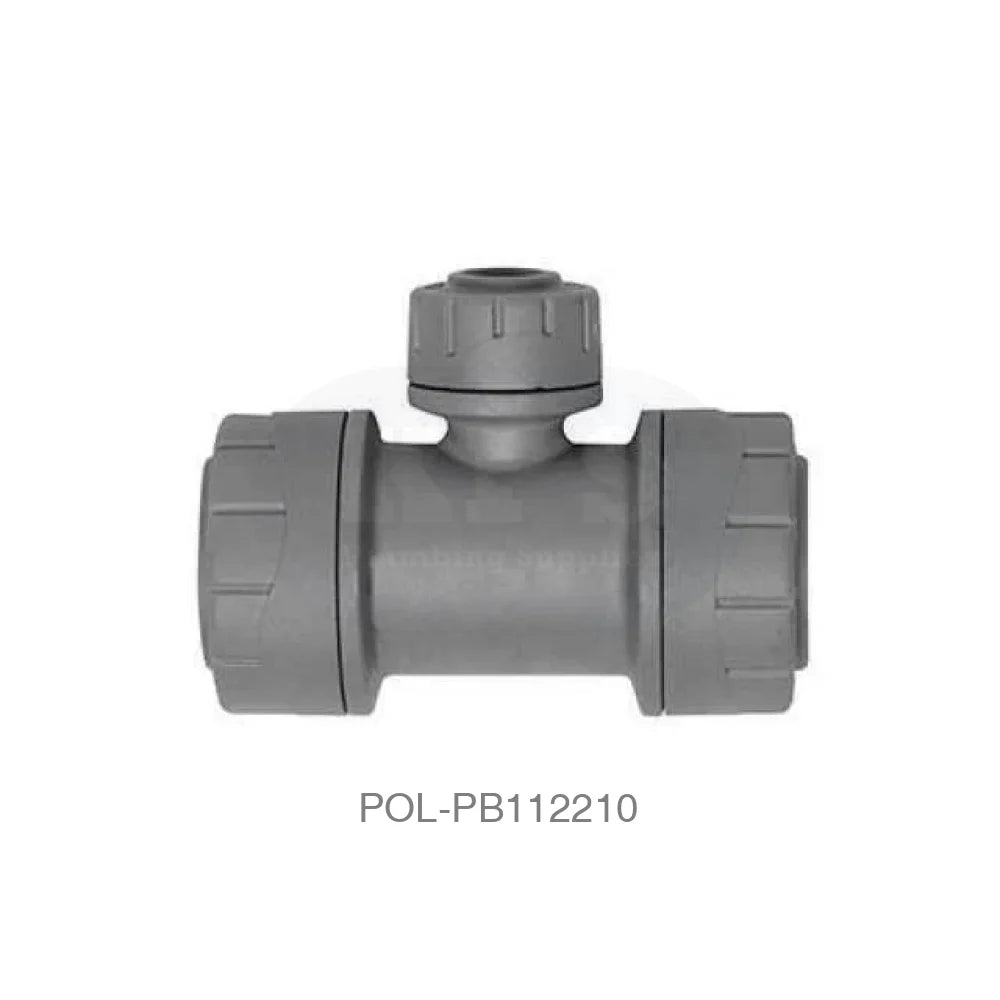 POLYPLUMB Reducing Tee Branch 22mm x 22mm x 10mm Plastic Pipe & Fittings