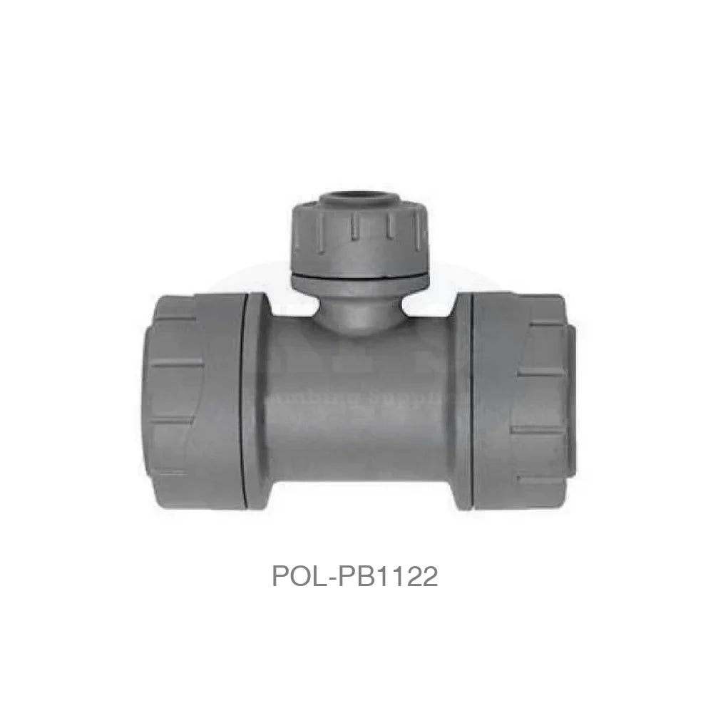 POLYPLUMB Reducing Tee Branch 22mm x 22mm x 15mm Plastic Pipe & Fittings