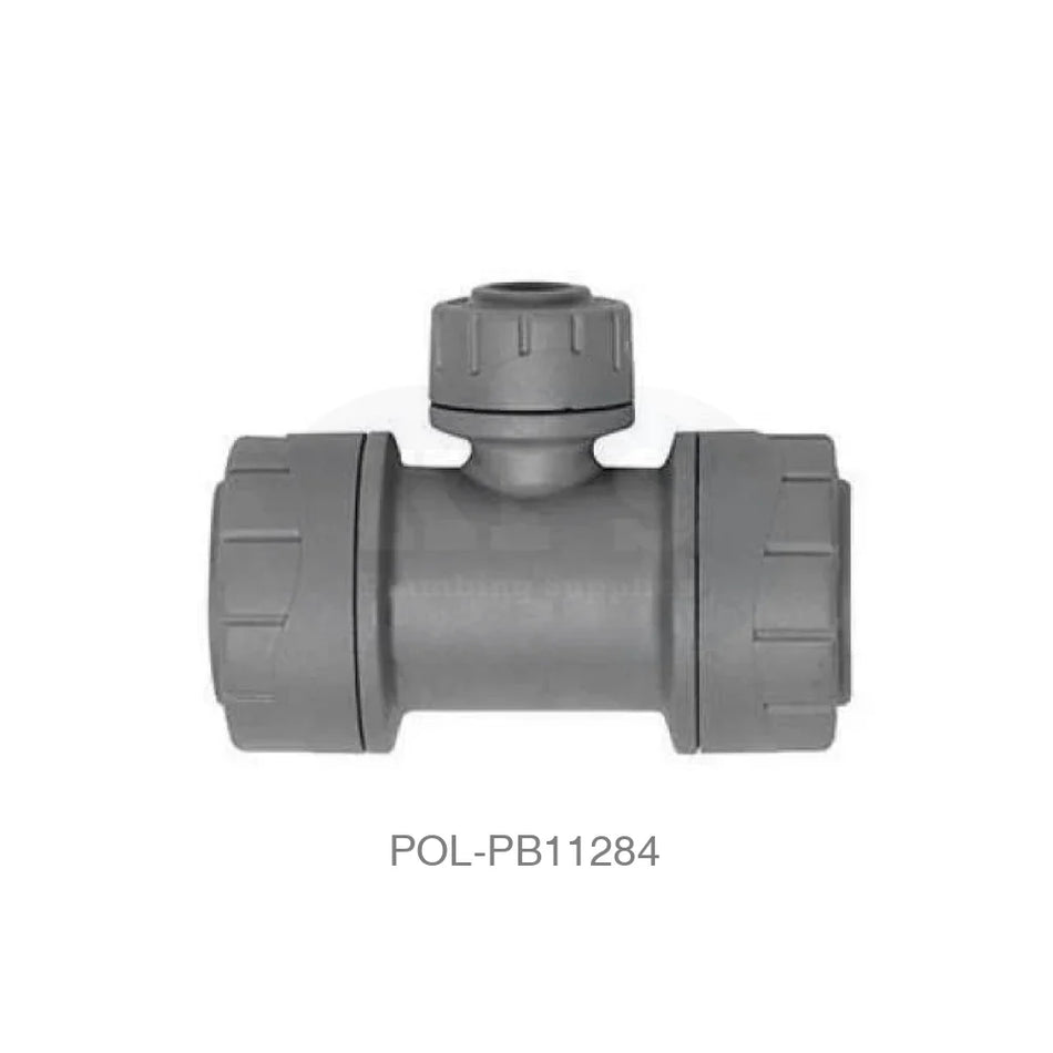 POLYPLUMB Reducing Tee Branch 28mm x 28mm x 22mm Plastic Pipe & Fittings