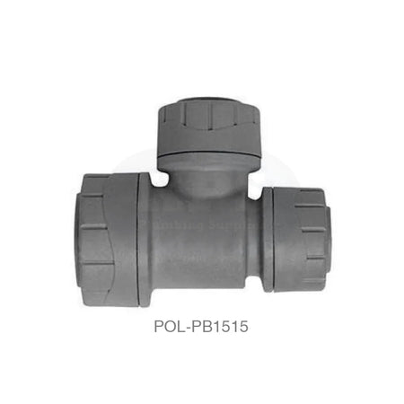 POLYPLUMB Reducing Tee Branch and one End 15mm x 10mm x 10mm Plastic Pipe & Fittings