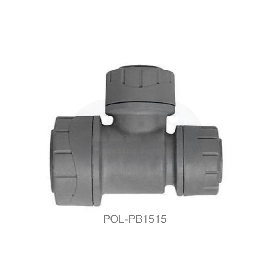 POLYPLUMB Reducing Tee Branch and one End 15mm x 10mm x 10mm Plastic Pipe & Fittings