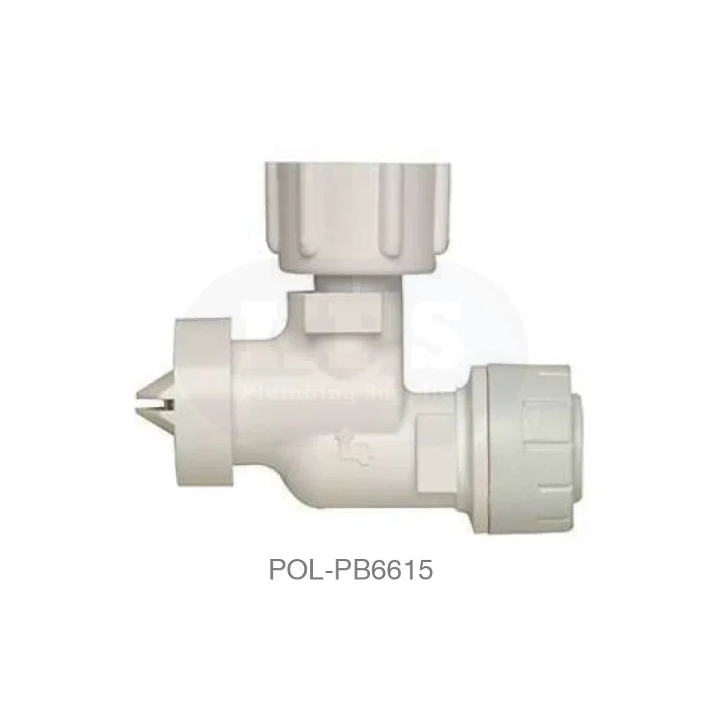 POLYPLUMB Service Valve Bent 15mm x 1/2 Plastic Pipe & Fittings