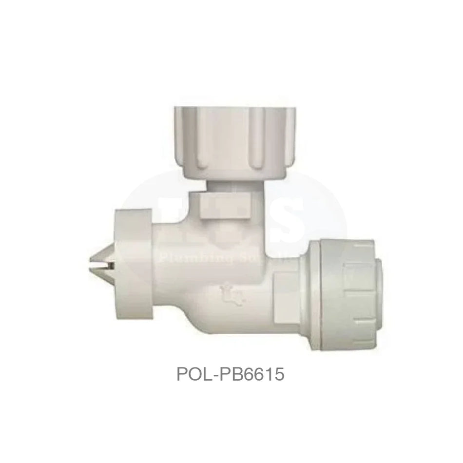 POLYPLUMB Service Valve Bent 15mm x 1/2 Plastic Pipe & Fittings