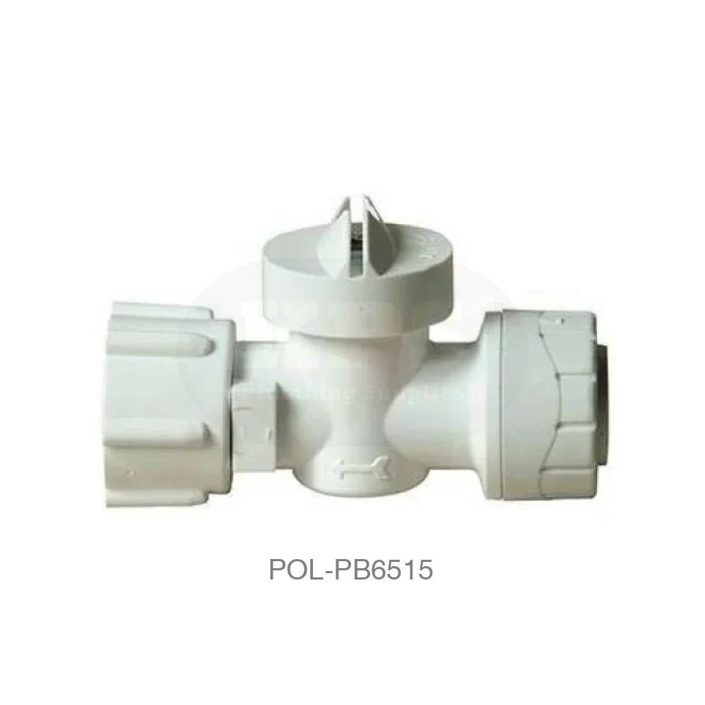 POLYPLUMB Service Valve Straight 15mm x 1/2 Plastic Pipe & Fittings