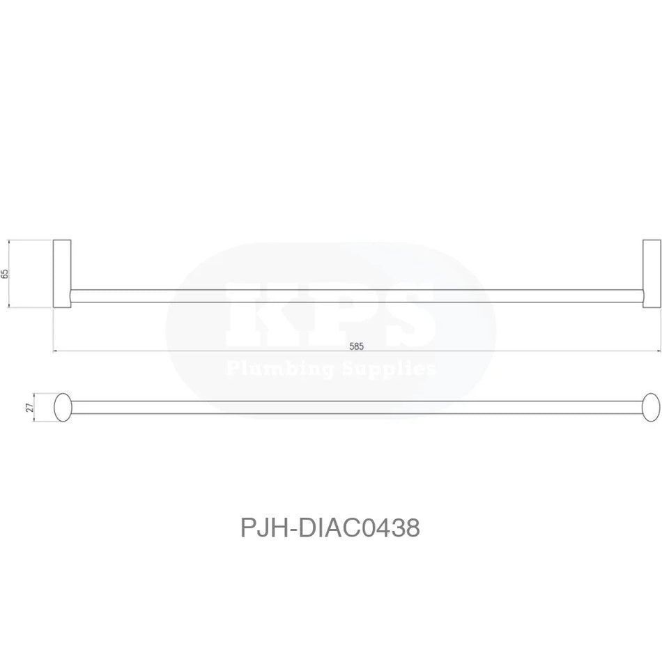 Ronde Towel Rail 68 Black Bathroom Brands