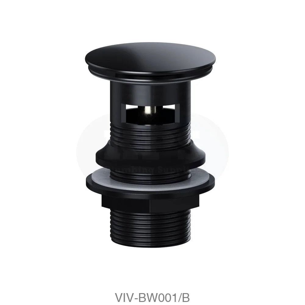 Round Clicker Slotted Basin Waste (Matt Black) Plumbing Spares