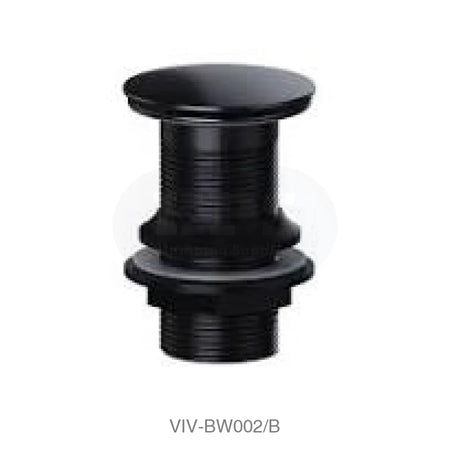 Round Clicker Unslotted Basin Waste (Matt Black) Plumbing Spares