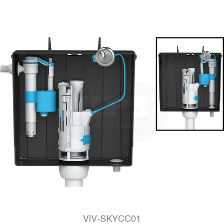 Skylo (Bottom & Side Entry) Black Concealed Cistern Plumbing Spares