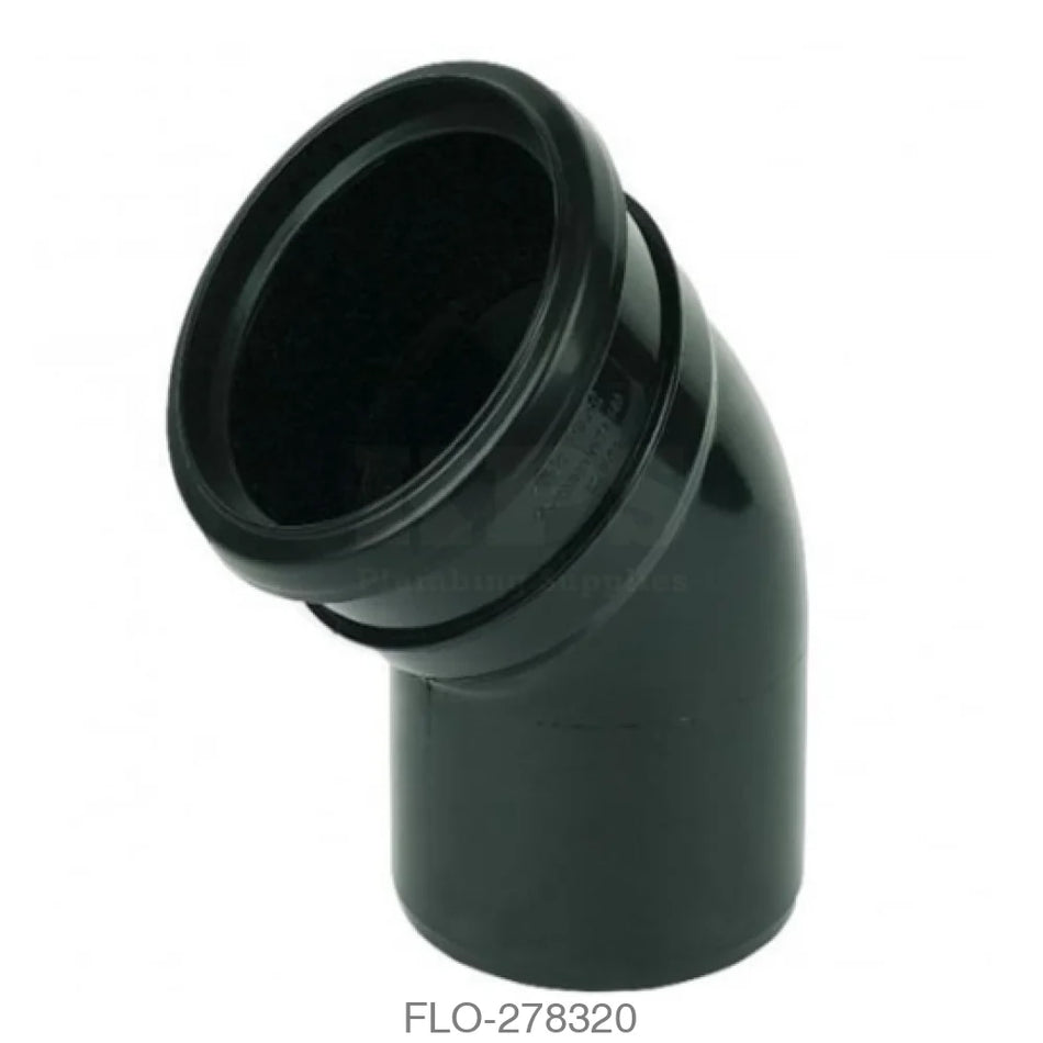 SP163 Bend 135° 110mm Socket/Spigot Black Waste Soil Systems