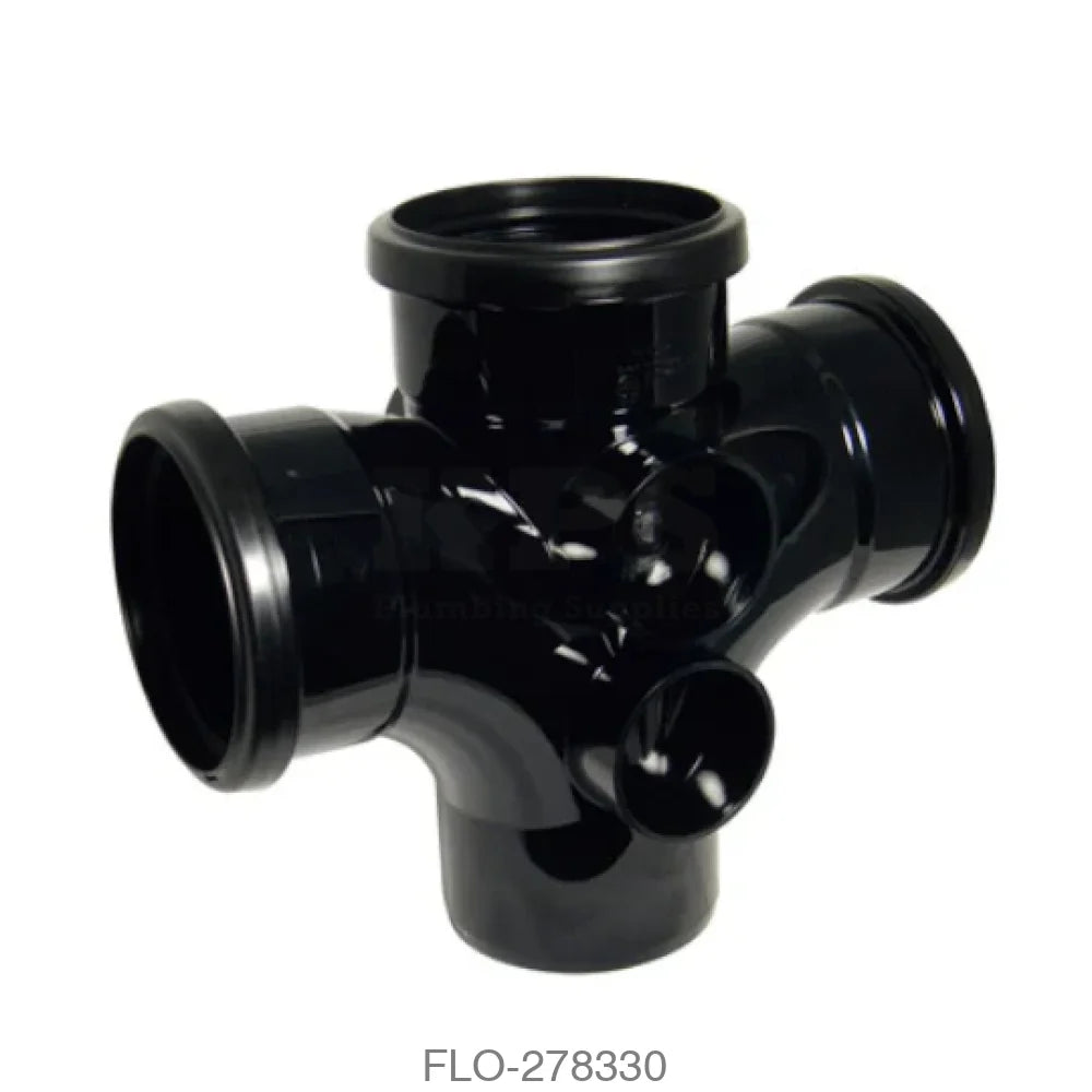 SP230 Double Branch 110mm Black 92.5° Waste Soil Systems