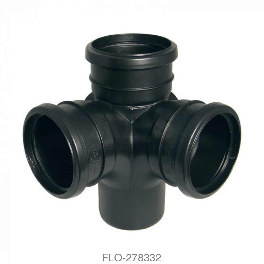 SP232 Corner Branch 110mm Black 92.5° Waste Soil Systems