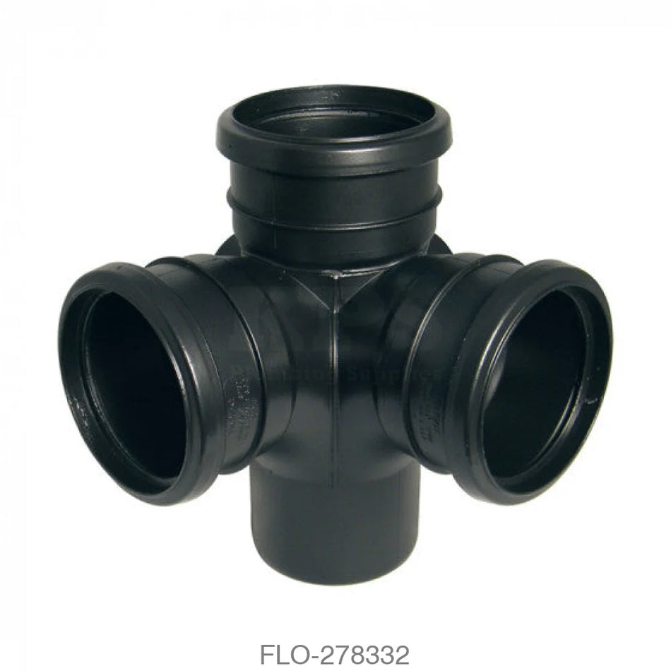 SP232 Corner Branch 110mm Black 92.5° Waste Soil Systems